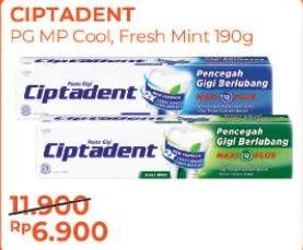 Promo Harga Ciptadent Pasta Gigi Maxi 12 Plus Cool Mint, Fresh Mint 190 gr - Alfamart