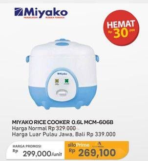 Promo Harga Miyako MCM-606 B Magic Com  - Carrefour