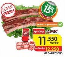 Promo Harga Iga Sapi Potong per 100 gr - Superindo