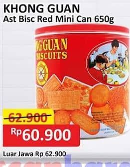 Promo Harga Khong Guan Assorted Biscuit Red Mini 650 gr - Alfamart