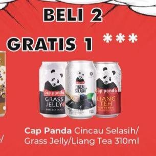 Promo Harga Cap Panda Minuman Kesehatan Cincau Selasih, Cincau, Liang Teh 310 ml - Carrefour