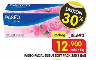 Promo Harga PASEO Facial Tissue 250 pcs - Superindo