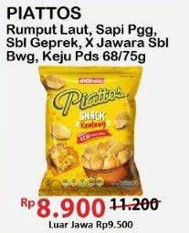 Promo Harga Piattos Snack Kentang Sapi Panggang, Sambal Geprek, Jawara Sambal Bawang, Keju Pedas Korea, Seaweed 68 gr - Alfamart