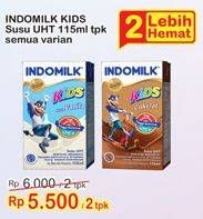 Promo Harga INDOMILK Susu UHT Kids All Variants per 2 pcs 115 ml - Indomaret