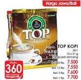 Promo Harga Top Coffee Kopi Gula 2 In 1 10 pcs - LotteMart