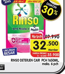 Promo Harga Rinso Liquid Detergent All Variants 1650 ml - Superindo