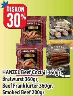 Promo Harga Hanzel Beef Coctail, Hanzel Bratwurst, Beef Frankfurter, Smoked Beef  - Hypermart