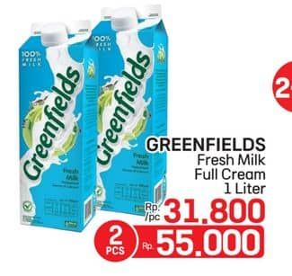 Promo Harga Greenfields Fresh Milk Full Cream 1000 ml - LotteMart