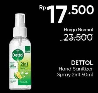 Promo Harga Dettol Hand Sanitizer Spray 2 in 1 50 ml - Guardian
