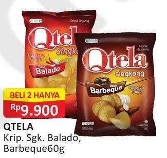 Promo Harga QTELA Keripik Singkong Balado, BBQ per 2 pcs 60 gr - Alfamart