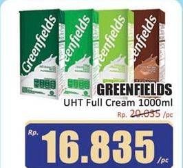 Promo Harga GREENFIELDS UHT Full Cream 1000 ml - Hari Hari