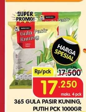 Promo Harga 365 Gula Pasir Putih, Kuning 1000 gr - Superindo