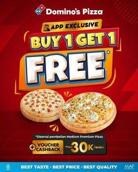 Promo Harga Buy 1 Get 1 Free  - Domino Pizza