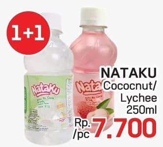 Promo Harga Nataku Nata De Coco Drink Coconut, Lychee 250 ml - LotteMart