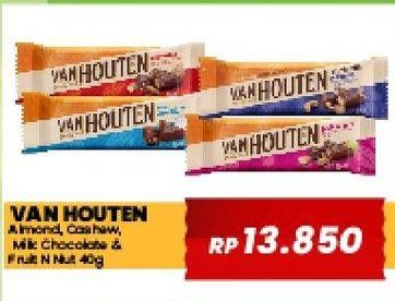 Promo Harga Van Houten Chocolate Almonds, Fruit Nut, Milk Chocolate, Semi Sweet 40 gr - Yogya