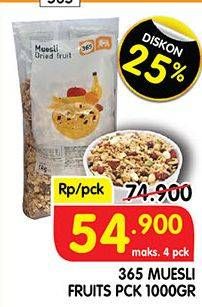 Promo Harga 365 Muesli Buah 1000 gr - Superindo