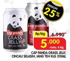 Promo Harga Cap Panda Minuman Kesehatan Cincau, Cincau Selasih, Liang Teh 310 ml - Superindo