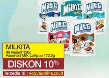 Milkita All variant 120g, Assorted milk lolipop 172.5g