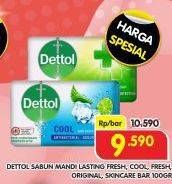 Promo Harga Dettol Bar Soap Lasting Fresh, Cool, Fresh, Original, Skincare 100 gr - Superindo