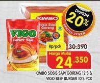 Promo Harga Kimbo Sosis Sapi Goreng/Vigo Beef Burger  - Superindo
