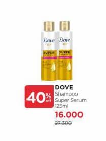 Promo Harga Dove Super Shampoo 3 In 1 Dengan Serum 125 ml - Watsons