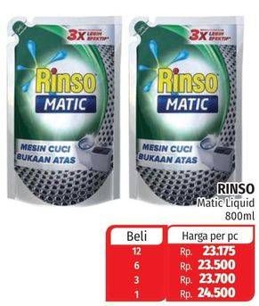 Promo Harga RINSO Detergent Matic Liquid Top Load 800 ml - Lotte Grosir