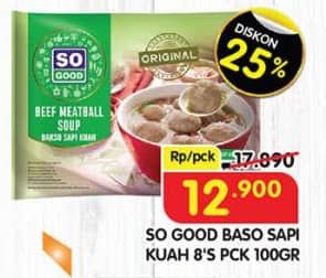 Promo Harga So Good Bakso Kuah Sapi 120 gr - Superindo