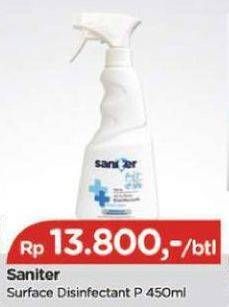 Promo Harga SANITER Air & Surface Sanitizer Aerosol 450 ml - TIP TOP