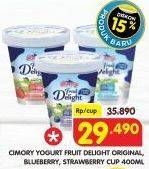 Promo Harga CIMORY Fruit Delight Blueberry, Original, Strawberry 400 ml - Superindo