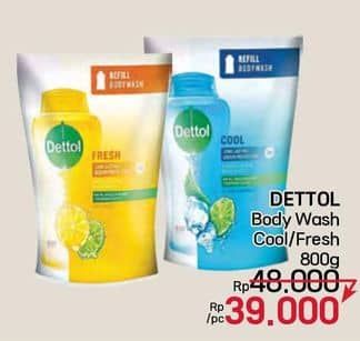 Promo Harga Dettol Body Wash Cool, Fresh 800 ml - LotteMart