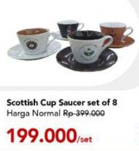Promo Harga Scottish Cup Saucer Set of 8  - Carrefour