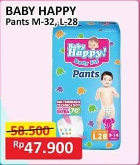 Promo Harga Baby Happy Body Fit Pants M32, L28 28 pcs - Alfamart