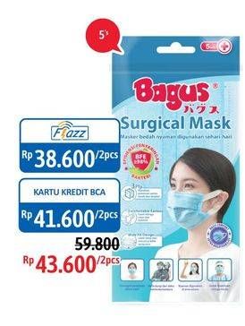 Promo Harga BAGUS Surgical Mask per 2 pouch 5 pcs - Alfamidi