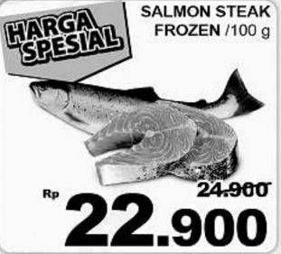 Promo Harga Salmon Steak per 100 gr - Giant