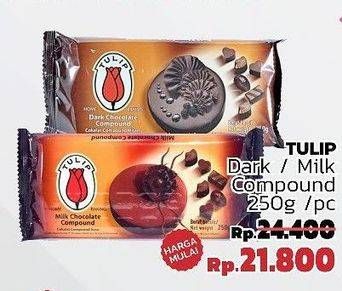 Promo Harga TULIP Coklat Compound Dark, Milk 250 gr - LotteMart