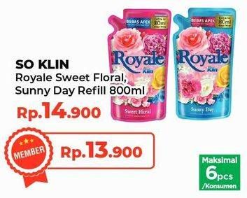 Promo Harga SO KLIN Royale Parfum Collection Sunny Day, Sweet Floral 800 ml - Yogya