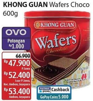 Promo Harga Khong Guan Wafers Chocolate 600 gr - Alfamidi