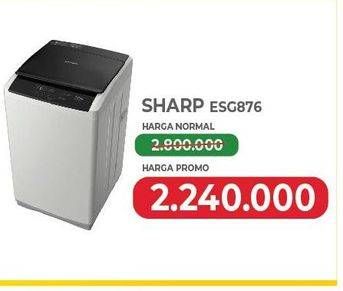 Promo Harga Sharp ESG 876 GY | Mesin Cuci 1 Tabung 7 kg  - Yogya
