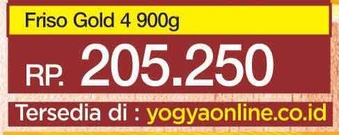 Promo Harga FRISO Gold 4 Susu Pertumbuhan 900 gr - Yogya