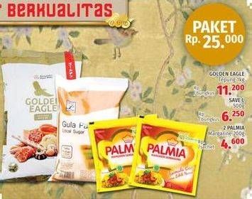 Promo Harga Paket Hemat (Golden Eagle Tepung  Terigu + Save L Gula Pasir + Palmia Margarine)  - LotteMart