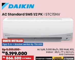Promo Harga Daikin STC15NV | AC 1/2 PK  - COURTS