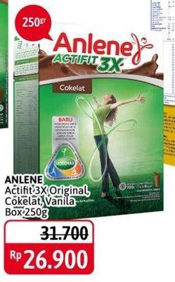 Promo Harga ANLENE Actifit Susu High Calcium Original, Vanila, Cokelat 250 gr - Alfamidi
