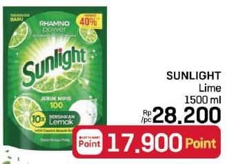 Promo Harga Sunlight Pencuci Piring Jeruk Nipis 100 1500 ml - LotteMart
