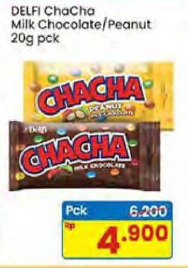 Promo Harga Delfi Cha Cha Chocolate Milk Chocolate, Peanut 25 gr - Indomaret
