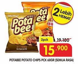 Promo Harga POTABEE Snack Potato Chips All Variants per 2 pouch 68 gr - Superindo