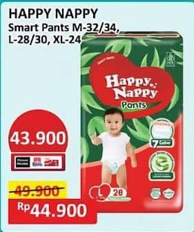 Promo Harga Happy Nappy Smart Pantz Diaper XL24, M34, M32, L30, L28 24 pcs - Alfamart