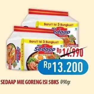 Promo Harga Sedaap Mie Goreng Original per 5 pcs 90 gr - Hypermart