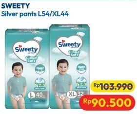 Promo Harga Sweety Silver Pants L54, XL44 44 pcs - Hypermart