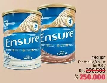 Promo Harga ENSURE Nutrition Powder FOS Cokelat, Vanila 900 gr - LotteMart