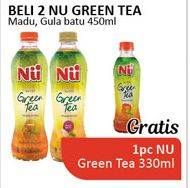 Promo Harga NU Green Tea Honey, Gula Batu per 2 botol 450 ml - Alfamidi